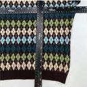 Anne Klein  Sweater Womens Medium Argyle 3/4 Sleeve V NeckCrop Cruise SKU36 Photo 1