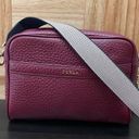 Furla  Avril BAPWAVR Burgundy Wine Pebbled Leather Guitar Strap Crossbody Bag Photo 5