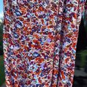 American Eagle  size medium one shoulder floral red brown midi dress Photo 3