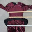 Oleg Cassini Vintage  Sequin Peplum Sheath Party Dress Maroon Red 10 Long Sleeve Photo 10