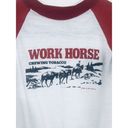 Vintage 1980 Work Horse Tobacco Red Raglan Shirt Small/Medium Photo 2