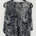 Joseph Ribkoff  Navy White Sequin Relaxed Fit Batwing Blouse Size 10 Photo 9