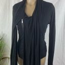 BCBG Max Azria Black Zip Up Scarve Athleisure Jacket S Small Photo 2