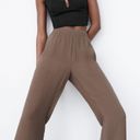 ZARA TEXTURED STRAIGHT LEG PANTS Photo 1