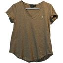 Polo  Ralph Lauren Heathered Brown V-Neck Shirt Cuffed Sleeves Size Med GUC #0843 Photo 0