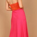 Petal and Pup  Rosetta Fuchsia & Orange Colorblock Strapless Cut Out Midi Dress 0 Photo 3