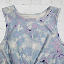 Wildfox  Blue Spill Tie Dye Cropped Wide Strap Twist Women's Active Top Size XL Photo 3