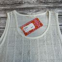 Tea N Rose  Women's Hot Mama Tank Top S SM Small Ivory Cream Sheer Hi Low Crochet Photo 4