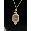 Vintage Avon Pink Camphor Glass Pendant Gold Trim Necklace 1977 Photo 2