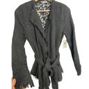 039 NWT Stella + Ginger Lace Boucle Wrap Jacket Black Size Small Photo 4