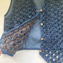 Vintage 90s Don’t Mess With Texas woven denim western cowgirl vest, size large Photo 3