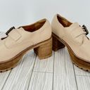 Oasis Society Sarah platform buckle block chunky heel shoes loafers tan size 9 Photo 6