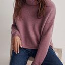 Madewell Merino Wool Sadler Turtleneck Oversize Sweater Purple Pink Size XL NWOT Photo 0