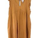 Knox Rose Women's  mustard yellow ruffle sleeve eyelet A-Line dress Photo 2