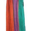 American Vintage VTG 80s Prophecy Midi Skirt Womens XS Multicolor Purple Green Red Linen Blend Photo 0