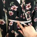 Xhilaration NWOT Black Floral Ruffle Wrap Dress Long Sleeve Photo 5