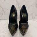 Saint Laurent  Heels Black Stiletto Studded Cap Toe Platform Pumps Size 38.5 Photo 2