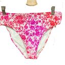 PilyQ  Azalea Floral High Waist Bikini Bottoms Pink Size Medium Photo 3