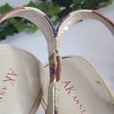 Anne Klein  Fortuna Stripe Fabric Slingback Rattan Wedge Sandals Boho 6M Photo 7