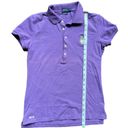 Polo  Bear Embroidered Bear Purple Casual Button Top Size Medium Photo 3