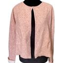 Tahari  Blush Heather White Open Front Fitted Thick Knit Blazer Sweater Cardigan Photo 0