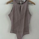 Walter Baker  Athena Bodysuit Neutral Ribbed High Neck Contemporary Medium Photo 0