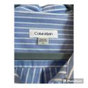 NWOT Calvin Klein Blue & White Striped Tie Front Shirt Dress 100% Cotton Size 8 Photo 5