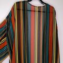 Band of Gypsies  XL Sheer Cardigan Striped Open Front Swim Cover Kimono Photo 5