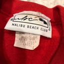 Beach Club Malibu  80’s Ugly Beaded Christmas Tree Sweatshirt Red Large Photo 2