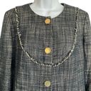 Tory Burch  Blue White Heathered Tweed Blazer Jacket Size 10 Photo 1