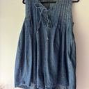 Denim Tie Romper Blue Photo 1