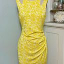 Cache  Floral Cutout Sheath Dress Yellow & White Size 2 Photo 2