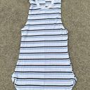 frame denim  70s Fitted Blue Stripe Ribbed Tank Top Sz L Photo 0