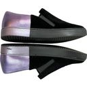 Free People  Varsity Slip On Sneakers Black Velvet Lavender Metallic Leather 10 Photo 7