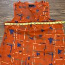 Edge Lightweight Sheer Printed Sleeveless Blouse Orange Blue Cream Size Large Photo 9