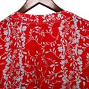 Tanya Taylor  Red Printed Silk Mini Ruffle Dress Short Sleeve Coastal Chic Size 2 Photo 3