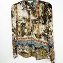 Alberto Makali  Mixed Print Button Up Blouse Size Medium Photo 1