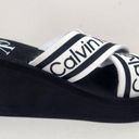 Calvin Klein  Jeans Resort Wedge Sandals White Black Size 10 M Photo 4