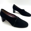 Taryn Rose  Black Fabric Heels Leather Trim Career Chic Modest Photo 0