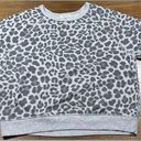 Grayson Threads Women's Size L Gray Sweatshirt Leopard Animal Print Pullover Photo 0