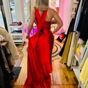 Boutique Red Satin One Shoulder Maxi Prom Dress  Photo 2