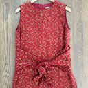 Doncaster Vintage 100% Silk Sleeveless Tie Waist Dress in Red and Khaki Size 8 Photo 3