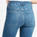 Good American  Jeans Good Waist Crop Ankle Raw Edge Blue Wash Women’s Size 25 | 0 Photo 7