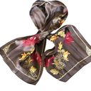 Oscar de la Renta  Silk Oblong Floral Scarf Majestic Colors 51”LX11”W Classy Photo 0