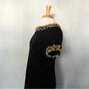 Julie Brown  NYC Faux Fur Short Sleeve Little Black Dress Animal Print Size 6 Photo 2