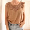 Coldwater Creek  NWT Crochet Neckline Tank Top Photo 3