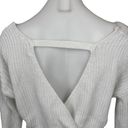 The Moon  & Madison White Cotton Wrap Plunge V-neck Knit Cut-out Sweater Top Size S Photo 4