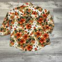 Christopher & Banks Orange Yellow Green Cream Black Abstract Floral Print Blouse Photo 5