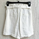 BCBGMAXAZRIA NWT  Linen cotton Pleated Paper bag Shorts White Women's Size XS Photo 3