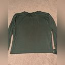 Mango olive green ribbed crop thick crew neck long sleeve Photo 2